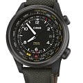 Oris Oris Propilot Altimer 01 793 7775 8734-Set  01 793 7775 8734-Set механические мужские часы черный циферблат, браслет тканевый — вид спереди